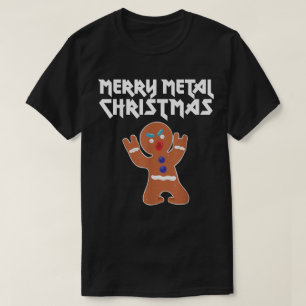 Funny Metal Gingerbread Christmas Design T-Shirt