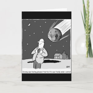 Funny Meteor Hitting Earth Disaster T Shirt  Card
