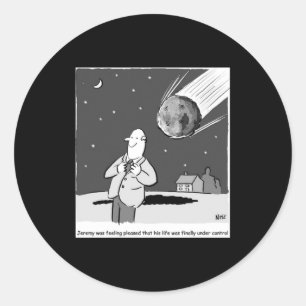 Funny Meteor Hitting Earth Disaster T Shirt Classic Round Sticker