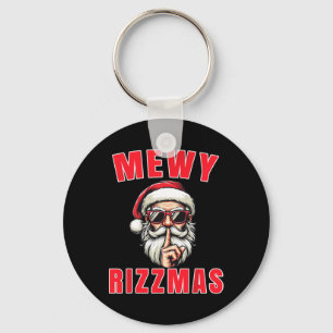 Funny Mewy Rizzmas Santa Mewing Rizz Christmas San Key Ring