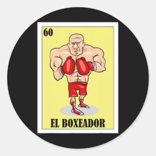 Funny Mexican Boxing Design - El Boxeador 1  Classic Round Sticker