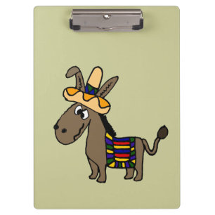 Funny Mexican Burro with Colourful Blanket Clipboard