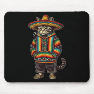 Funny Mexican Cat Sombrero Baja Cinco De Mayo Cat Mouse Mat