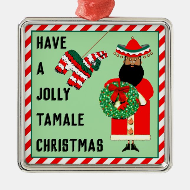 Funny Mexican Christmas Collectable Metal Tree Decoration (Front)