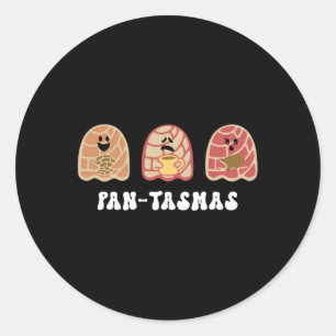 Funny Mexican Conchas Spooky Ghost Pan  Classic Round Sticker