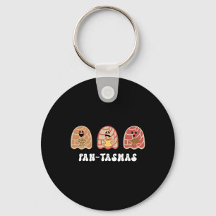 Funny Mexican Conchas Spooky Ghost Pan Key Ring