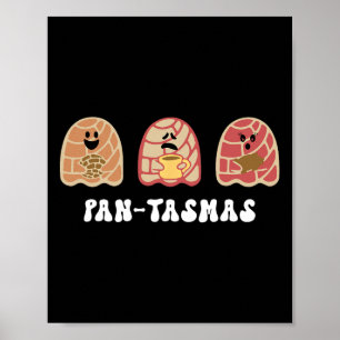 Funny Mexican Conchas Spooky Ghost Pan  Poster