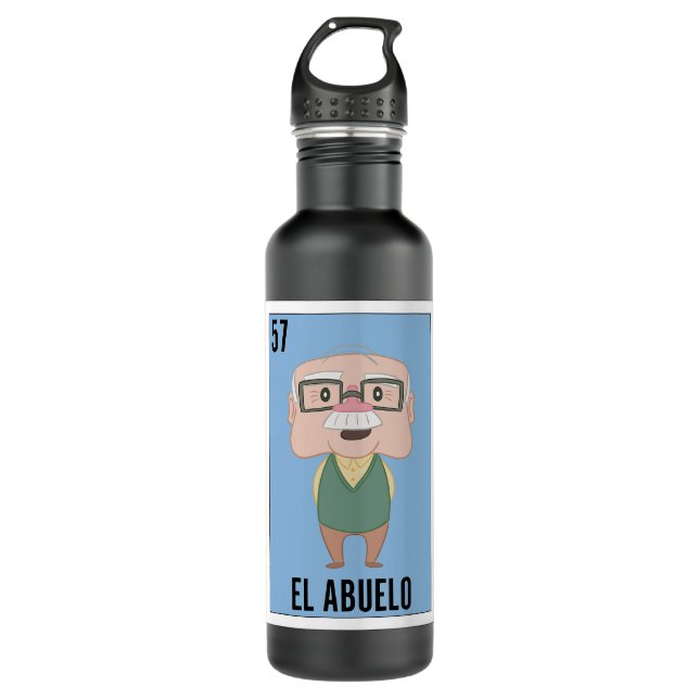 Funny Mexican Design for Grandpa - El Super Abuelo 710 Ml Water Bottle (Front)