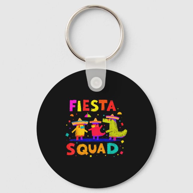 Funny Mexican Fiesta Cinco De Mayo Fun Fiesta Squa Key Ring (Front)