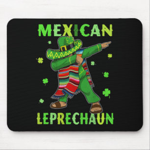 Funny Mexican Leprechaun Dabbing Mexico St Patrick Mouse Mat