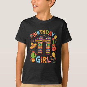 Funny Mexican Party 11th Birthday Girl Fiesta 11 Y T-Shirt