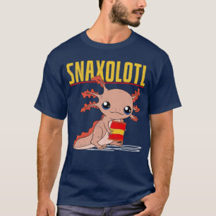 Funny Mexican Salamander Axolotl Lover Snacking Ax T-Shirt