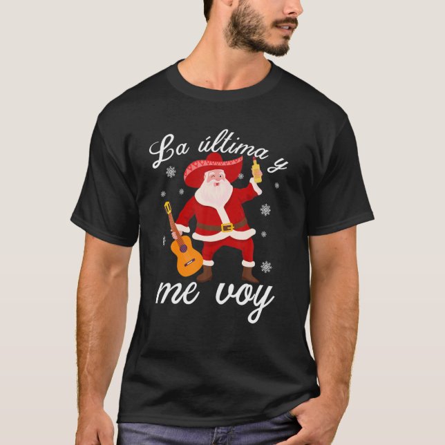 Funny Mexican Santa Christmas Feliz Navidad Mexico T-Shirt (Front)