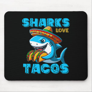 Funny Mexican Shark Eat Tacos Food Shark Lover Cin Mouse Mat