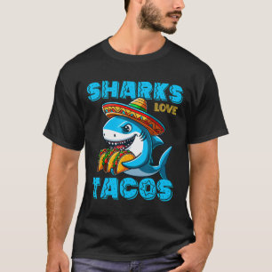 Funny Mexican Shark Eat Tacos Food Shark Lover Cin T-Shirt