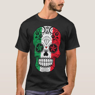 Funny Mexican Skull Head Cinco De Mayo Flag  T-Shirt