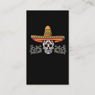 Funny Mexican Skull Sombrero Cinco de Mayo Business Card