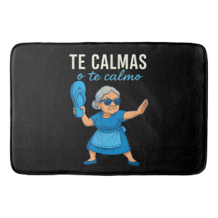 Funny Mexican Spanish Grandma Bath Mat