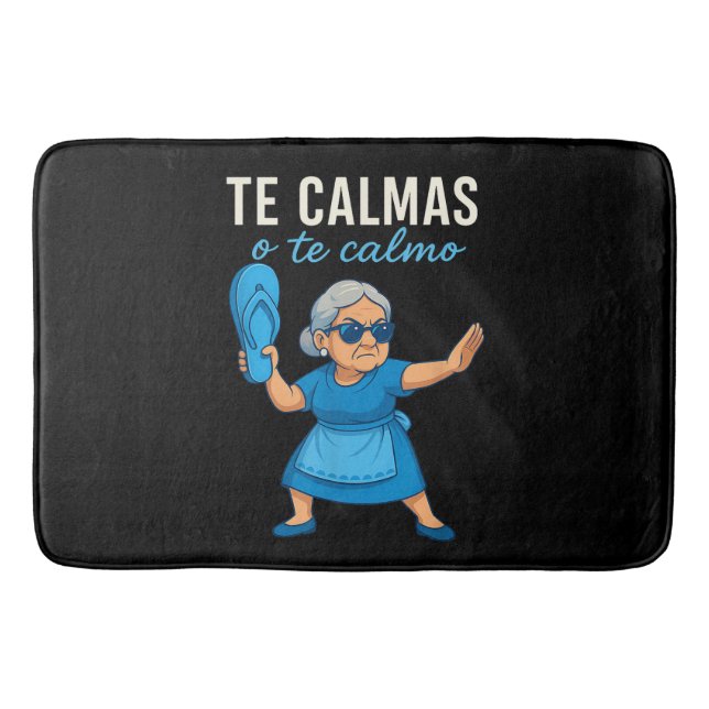 Funny Mexican Spanish Grandma Bath Mat (Front)