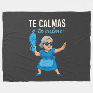 Funny Mexican Spanish Grandma Fleece Blanket