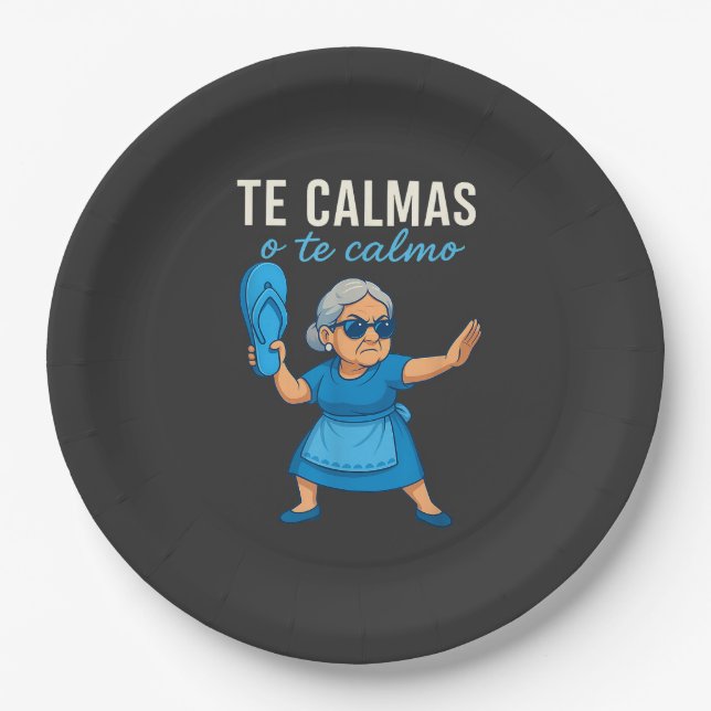 Funny Mexican Spanish Grandma Paper Plate (Front)