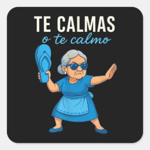 Funny Mexican Spanish Grandma Square Sticker