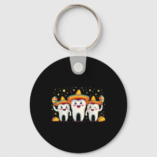 Funny Mexican Tooth Cinco De Mayo Dentist Dental I Key Ring