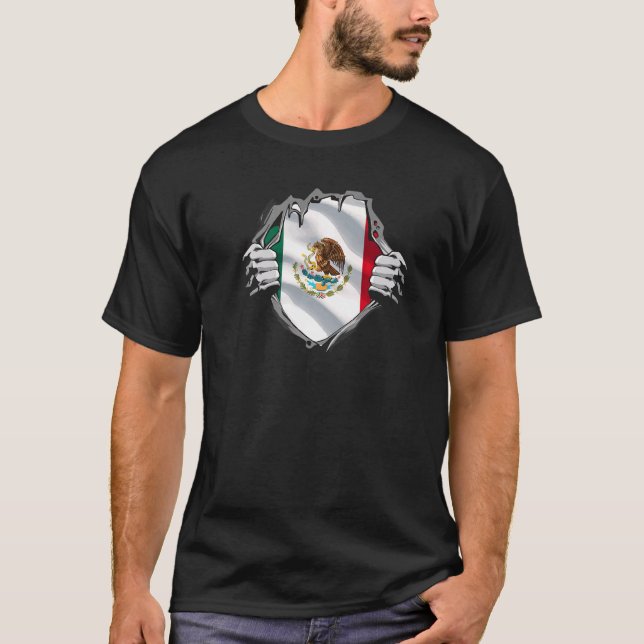 Funny Mexico Flag Country North America T-Shirt (Front)