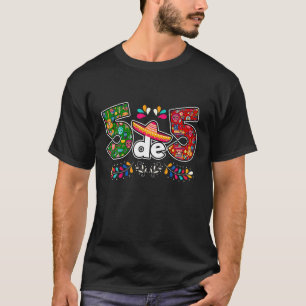 Funny Mexico Maracas Sombrero 5 De 5 Cinco De Mayo T-Shirt