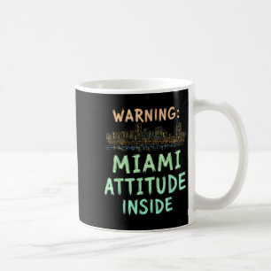 Funny Miami Florida Night Skyline Vintage Coffee Mug