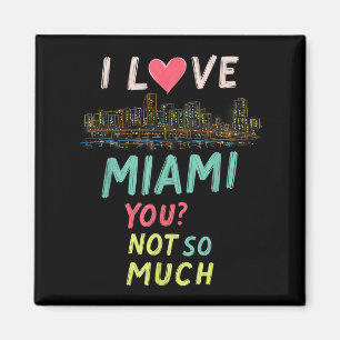 Funny Miami Florida Night Skyline Vintage Magnet