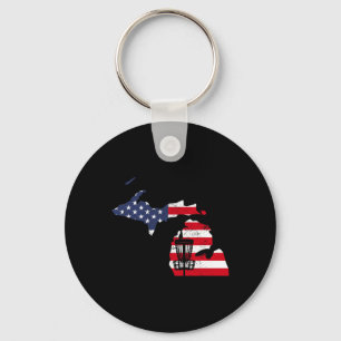 Funny Michigan Disc Golf Usa Map Golf Frisbee Key Ring