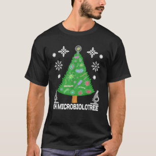 Funny Microbiologist Christmas Tree Microbiology Q T-Shirt