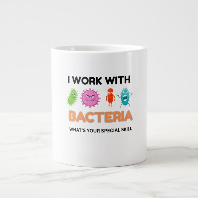 Funny Microbiology Mug – 'I Play With Bacteria'  (Front)