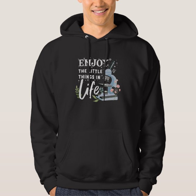 funny microscope microbiologists biology nerd scie hoodie (Front)