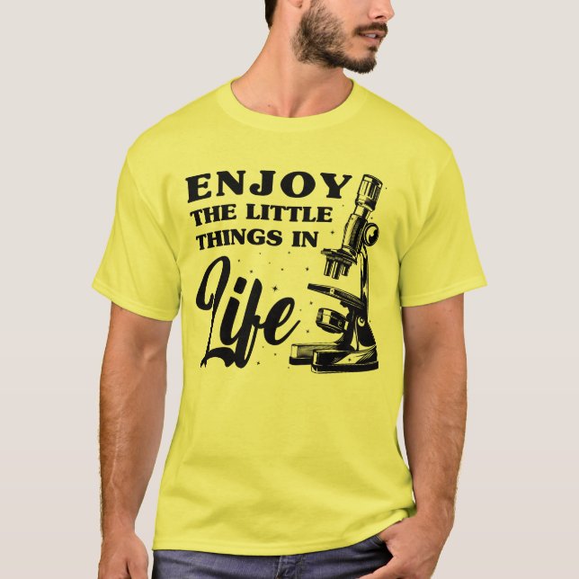 Funny Microscope, Microbiologists Biology Nerd T-Shirt (Front)