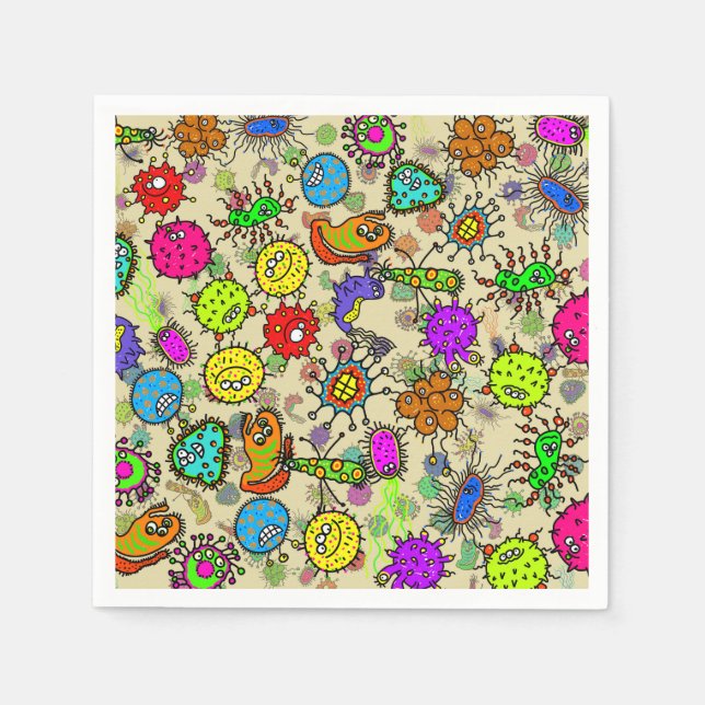 Funny Microscopic Laboratory Organisms Napkin (Front)