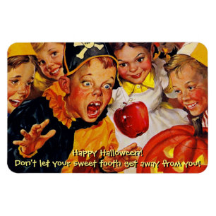 Funny Mid-Century Halloween Sweet Tooth Magnet