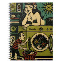 Funny Mid Century Sea Siren Laundry Day