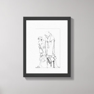 Funny Mid evil drawing canvas print