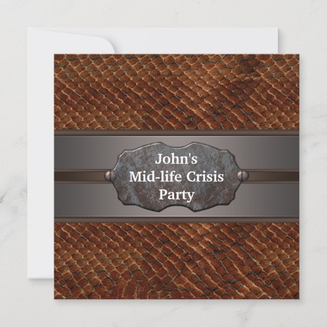 Funny Mid Life Crisis Mans 40th Birthday Party Invitation (Front)