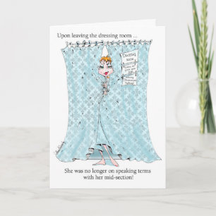 Funny mid-section birthday card for women