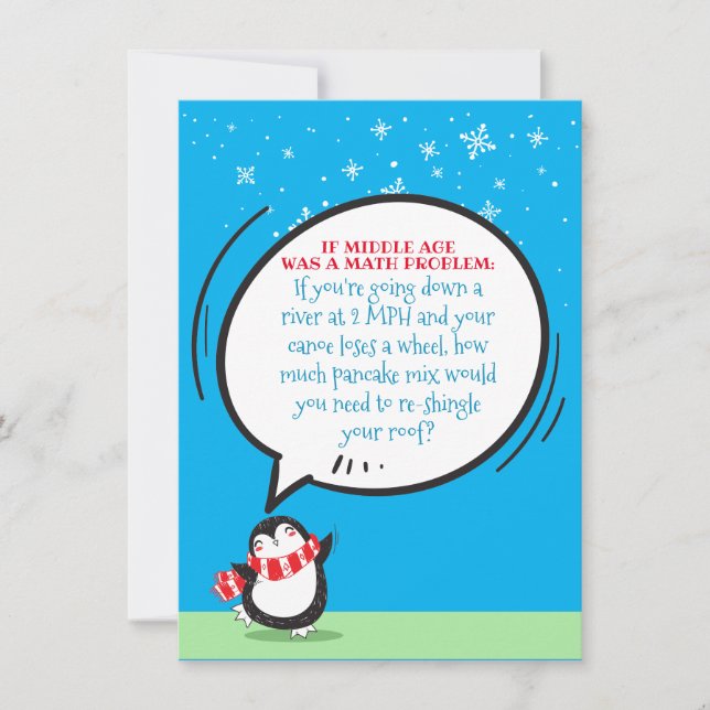 Funny Middle Age Math Problem Birthday Card (Front)