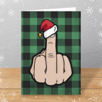 Funny Middle Finger Santa Hat Folded Christmas
