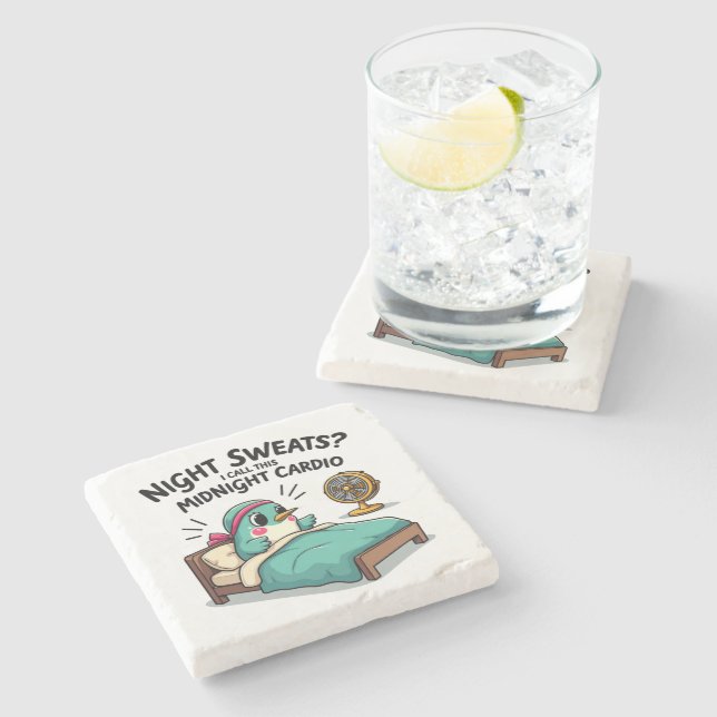 Funny Midnight Cardio Stone Coaster (Side)