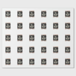 Funny Midnight Screaming Cats Vintage Shirt Design Wrapping Paper
