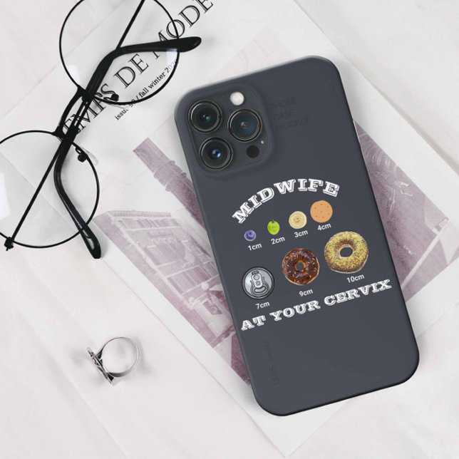 Funny Midwife "At Your Cervix" cm Measurement Dark Case-Mate iPhone Case (Creator Uploaded)