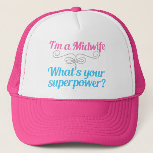 Funny Midwife Superhero Trucker Hat