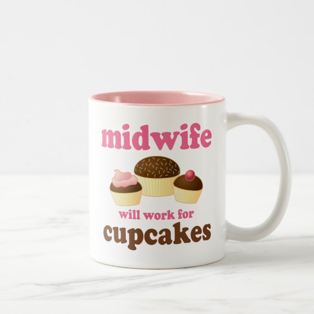 Funny Midwife Two-Tone Coffee Mug (Right)