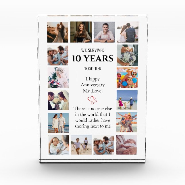 Funny Milestone Anniversary Photo Block (Front)